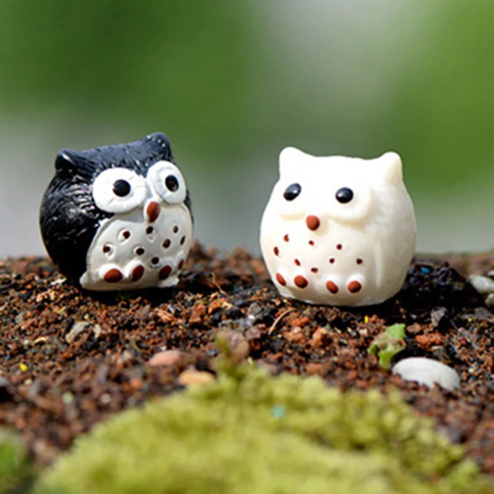 Mix 5 Pcs Owl Figurine Miniatures Kawaii Accessories Desk garden decoration outdoor Home Decor Graduation Gift