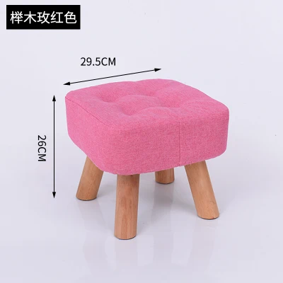 26 см деревянная модная семейная гостиная диван табурет скамейка креативная Маленькая детская скамейка silla para maquillaje деревянный стул оттоманский - Цвет: Beech pink