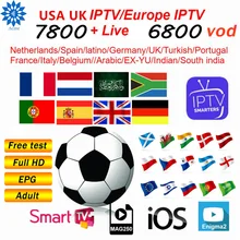 Италия ip tv Smart tv box подписка Португалия Великобритания Германия Бельгия Франция Испания Netherland Швеция для M3U Enigma 2 Android tv EPG