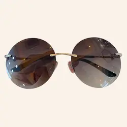 Модные солнцезащитные очки без оправы для женщин брендовые дизайнерские Oculos De Sol Feminino Круглые Солнцезащитные очки женские оттенки