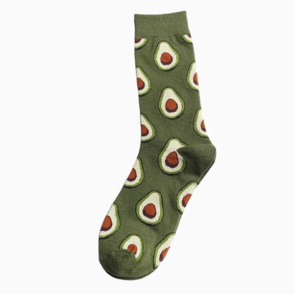 Avocado Авокадо омлет бургер суши яблоко завод фрукты еда носки короткие носки хлопковые с забавным женские зимние мужские унисекс счастливые носки женские - Цвет: Avocado