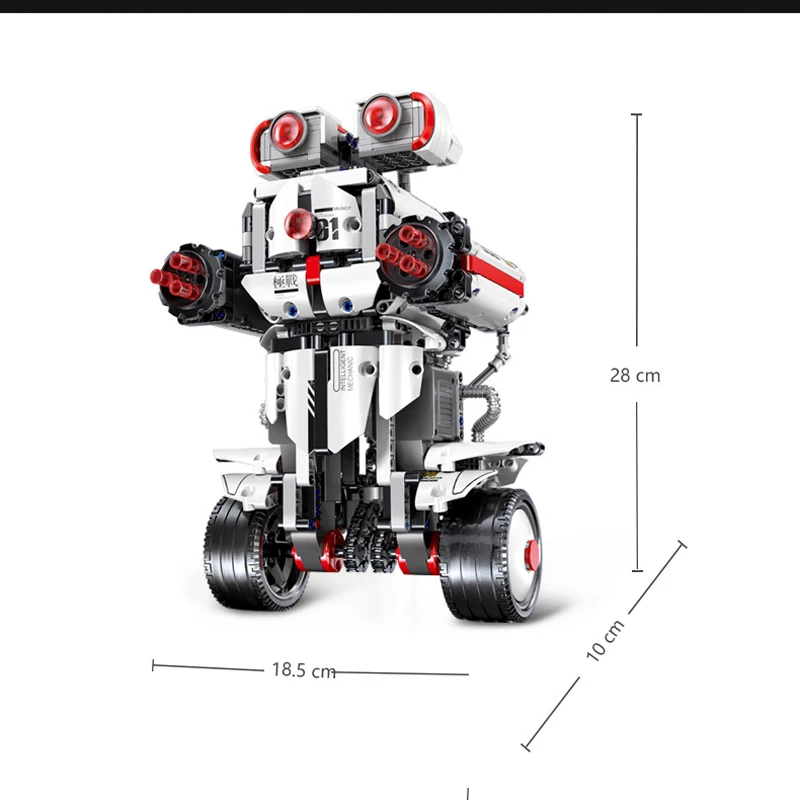 technic 2.4Ghz rc smart programming robot building block with light brick app radio remote control shoting toys collection