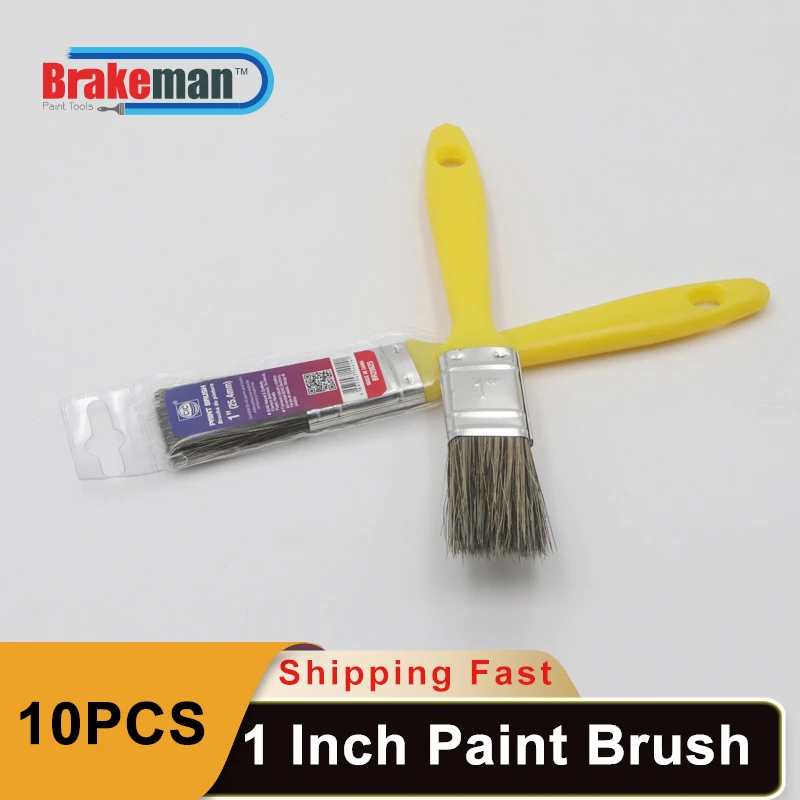 BRAKEMAN plastic Paint Brushes 1inch 25mm 10pcs  Art DIY watercolor brush Oil Watercolor Water Powder Propylene large paint roller