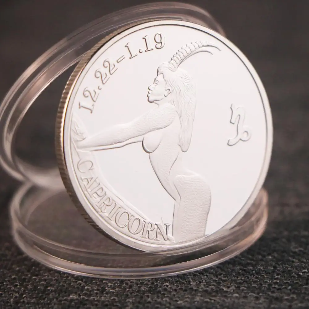 Двенадцать созвездий зодиака серебряные памятные монеты Козерог Счастливая