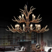 Свеча рога люстра освещение ретро смолы Олень Рог лампы украшения дома освещение E14 110-240 в хорошо посылка не сломанная