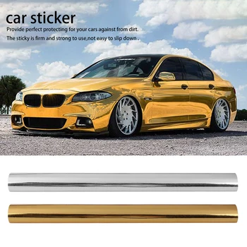

Three layer Automobile Electro-coating Mirror Film Gold/silver 1.52 M *0.5 M Sticker Sheet Emblem Car Body Cover