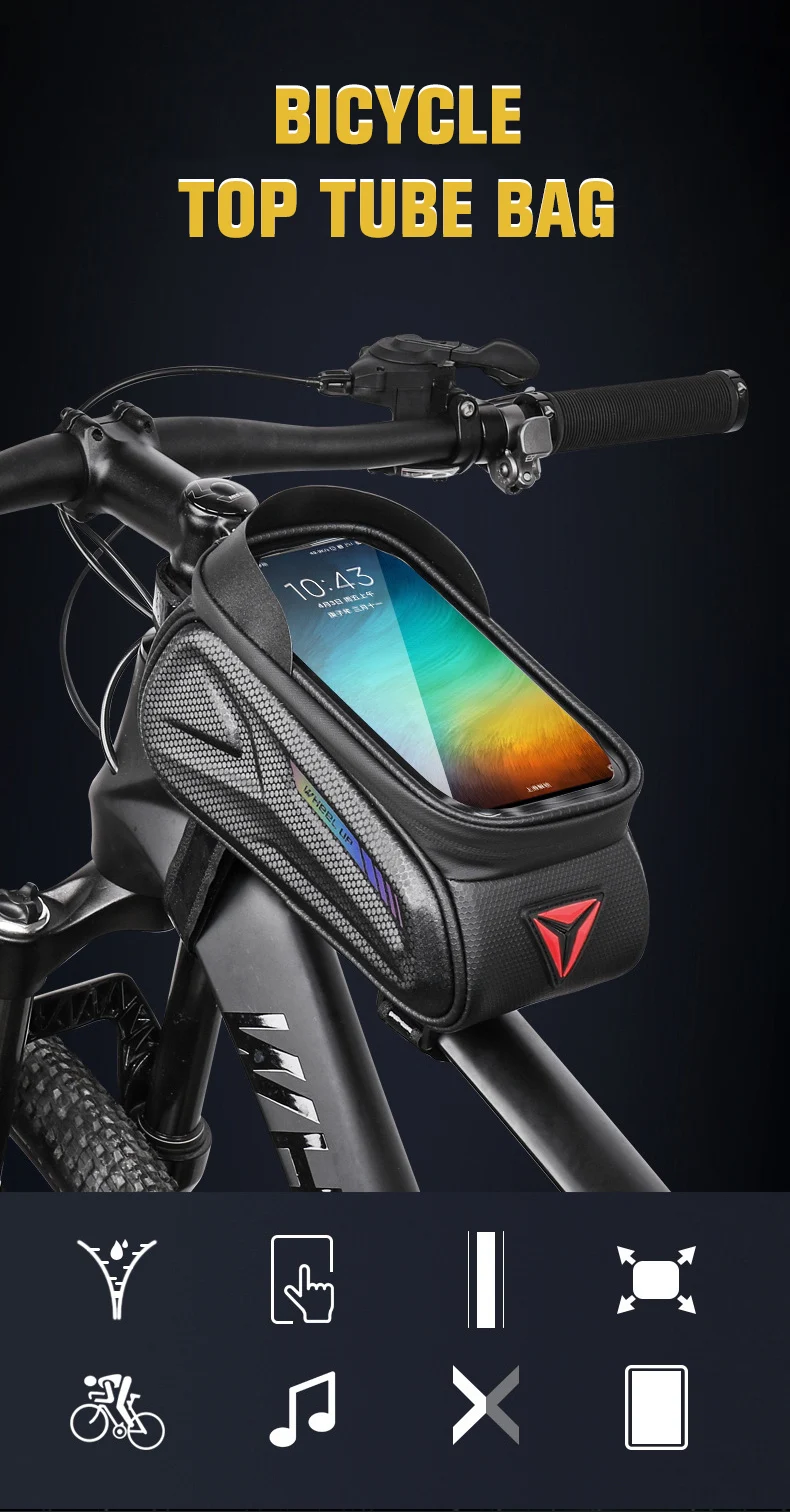 Bicycle Bag 7 Inch Touch Screen Phone Case Bag Top Front Tube Frame Cycling Bag Waterproof Handlebar MTB Bike Accessories XA191Q