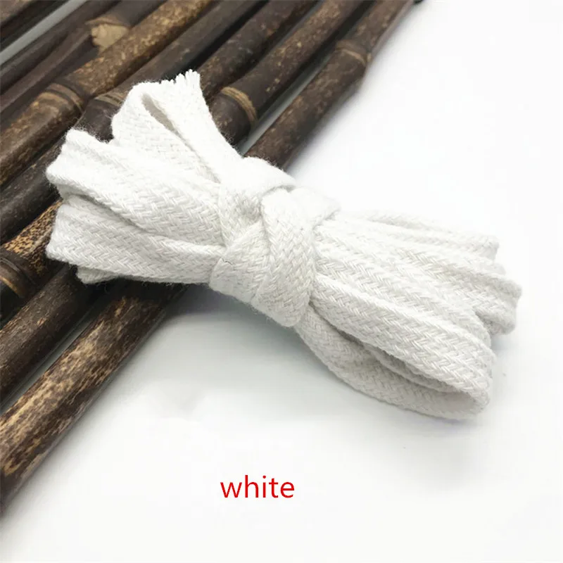Colored Cotton Braided Rope Hollow Flat Twisted Cord 10 mm * 10M Sports Belt DIY Sewing Tape Rope Shoes Hat Decoration 14 colors