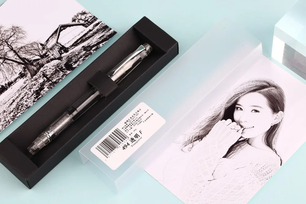 Penbbs 494 прозрачный поршень демонстратор авторучка EF/F Nib оригинальная коробка