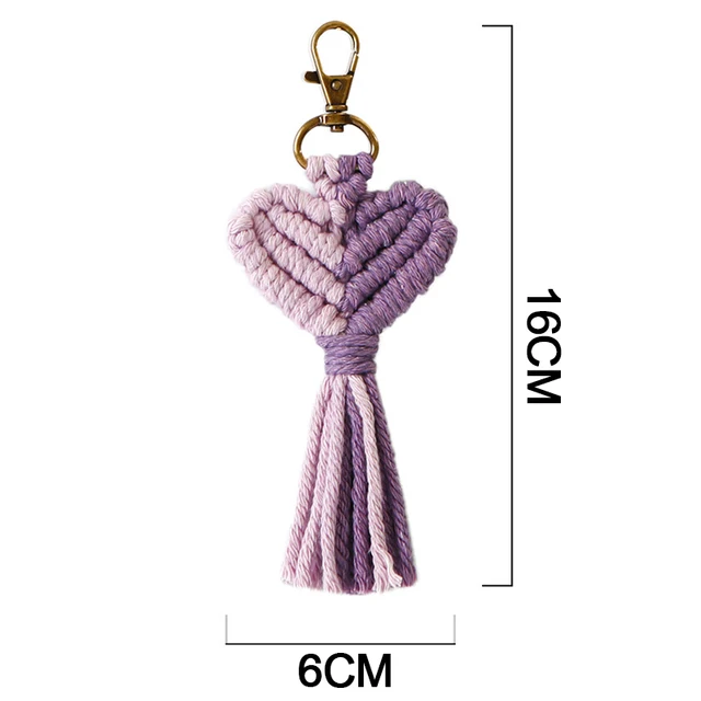 SUTRAM 3 pieces Macrame Keychains I Macrame Bag Charms with Tassels I Handmade Accessory for Car Key Purse I Boho Gift for girls (Multicolor)