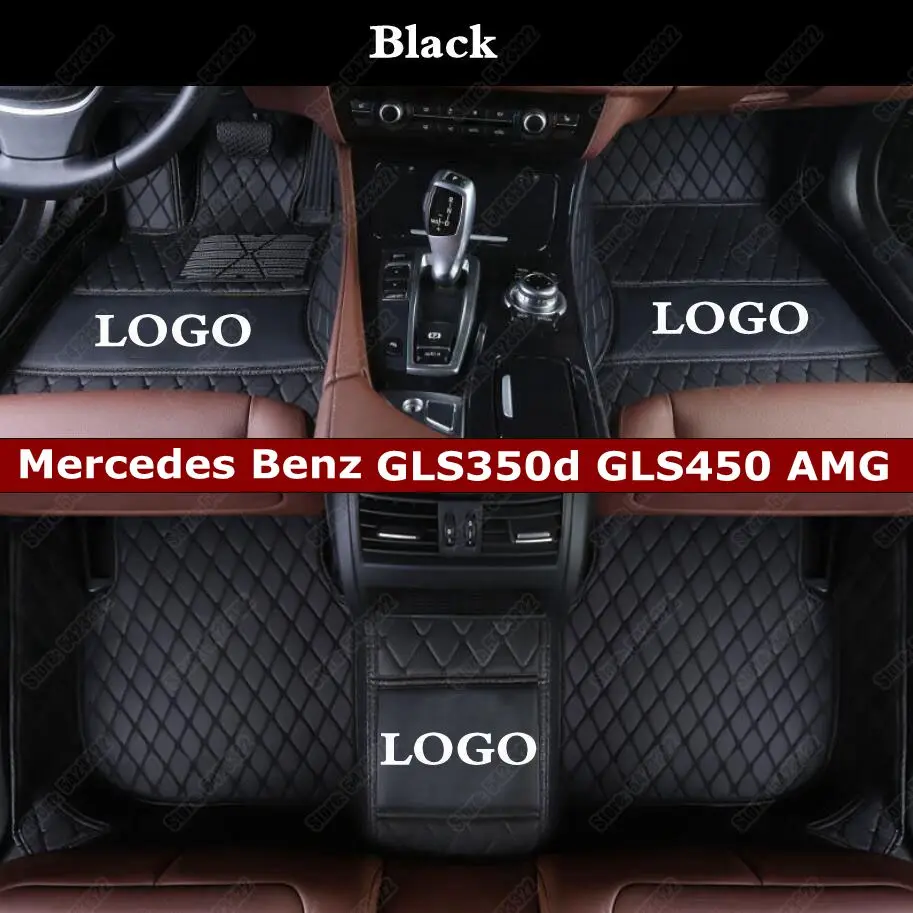 Роскошный кожаный автомобильный коврик для Mercedes Benz GLS350d GLS450 GLS500 GLS550 GLS63 AMG, автомобильные коврики на заказ, автомобильные ковровые покрытия