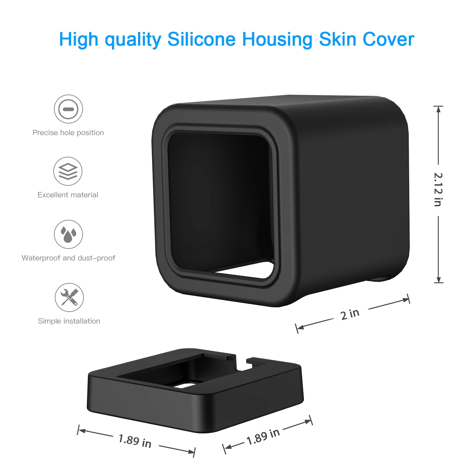 2Pcs Silicone Skin Camera Case for Wyze Cam V3,Indoor Outdoor Dust - Main Image