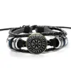 SIAN Viking boussole multicouche bois perle Bracelet hommes décontracté mode tressé en cuir Bracelets Bracelets rétro Punk Wrap Bracelet ► Photo 2/6