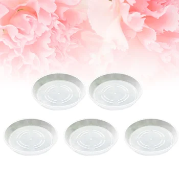 

5pcs Plastic Flowerpot Drip Tray Plant Pot Saucer for Fleshiness Planter Garden Balcony Inner Diameter 16.5cm (Trandsparent)