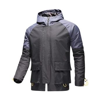 

Men's Hooded Men's Jacket Hooded Jacket Coat Large Size Outdoor Windproof Jacket Sports and Leisure Color Combination Travel
