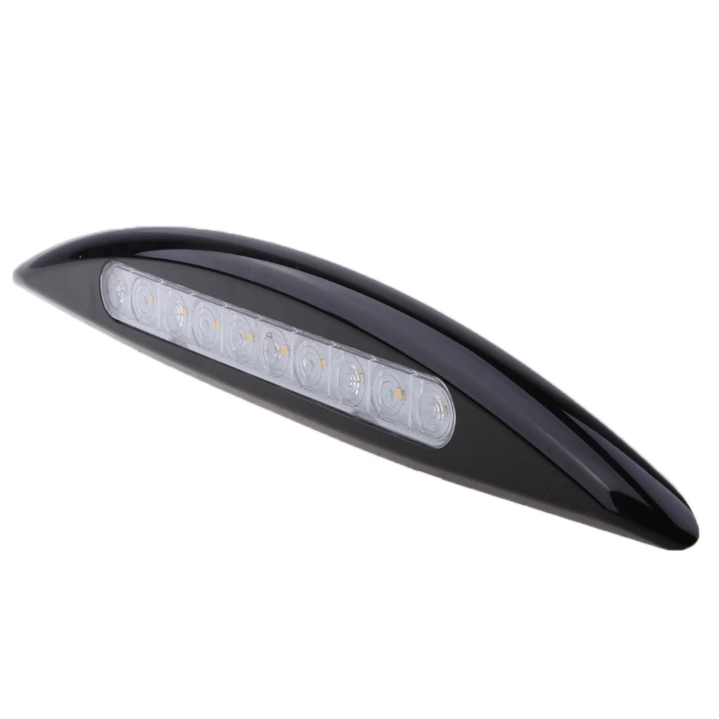 12V Waterproof LED Awning Light Solar Exterior Porch Lamp Bulbs For RV Trailer Boat Caravan Camper Black 14.57x1.97 Inch