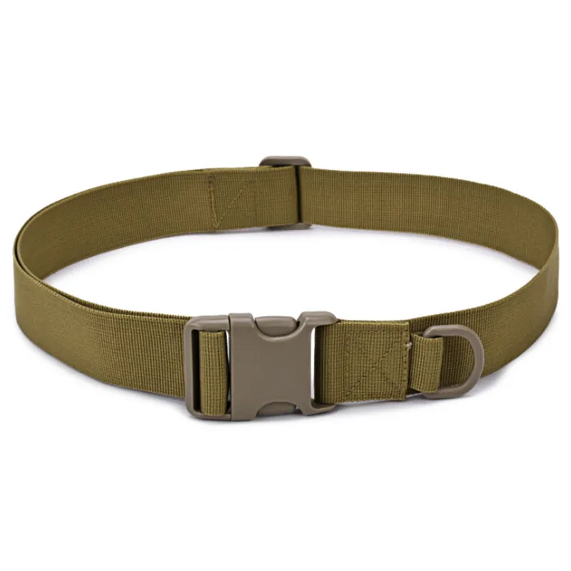 Outdoor Combat Canvas Duty Tactical Sport Belt with Plastic Buckle Army Military Adjustable Fan Hook Loop Waistband