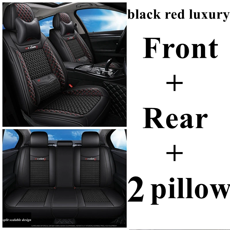 Авто Полный автомобильный чехол для сиденья FORD Ranger Kuga Ecosport Explorer Fusion F-350 F-150 Escort aurus Edge Супер-Duty автомобильные аксессуары - Color Name: black red Luxury