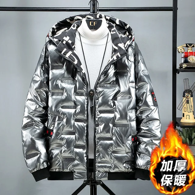 

Glossy plus size Parkas winter men Korean version trendy coat loose thick coat cotton jacket 9XL 10XL 150 kg man winter jacket