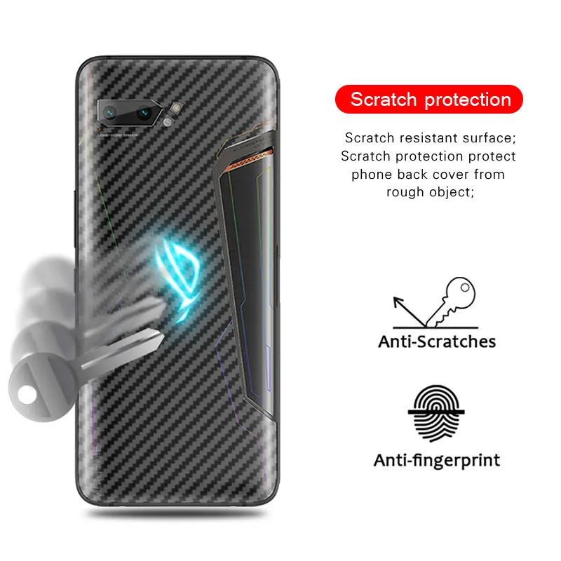 5 шт. для Asus ROG Phone 2 ZS660KL 3D Защитная пленка из углеродного волокна для Asus ROG Phone2 Защитная пленка для задней панели