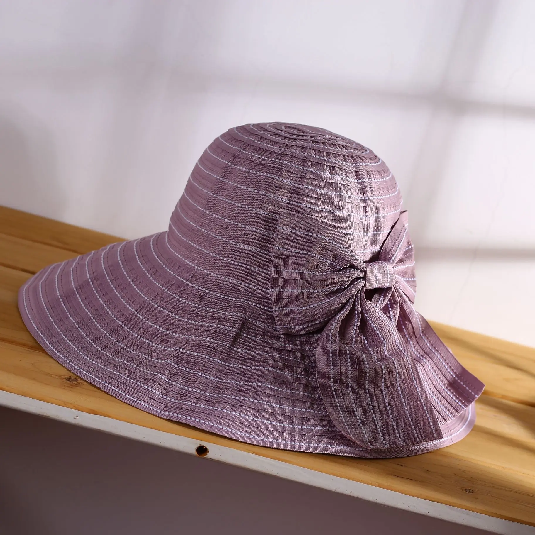 

Spring And Summer-Big Butterfly Bucket Hat Korean-style Topee Large-Brimmed Hat Foldable Sun Protection Hat Versitile Fashion Fe
