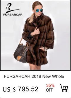FURSARCAR новые модные женские зимние настоящие меховые шапки и шаль для женщин подлинный натуральных мех зимние Роскошные пальто с поясом