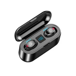 F9 sem fio bluetooth 5.0 fone de ouvido tws in ear esportes estéreo inteligente toque redução de ruído led exibição de energia