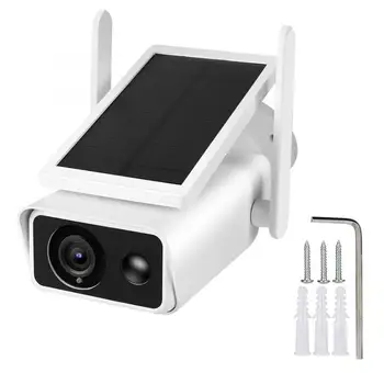 

1080P HD WiFi Bullet IR Camera Solar Panel Outdoor Waterproof PIR Intercom Security CCTV