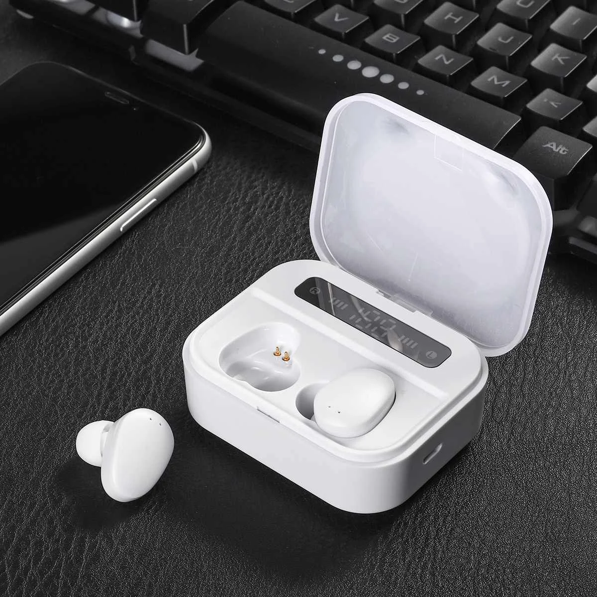 TWS светодиодный дисплей bluetooth 5,0 беспроводные наушники сенсорные наушники IPX7 Водонепроницаемая гарнитура с 2200 мАч зарядная коробка для всех телефонов