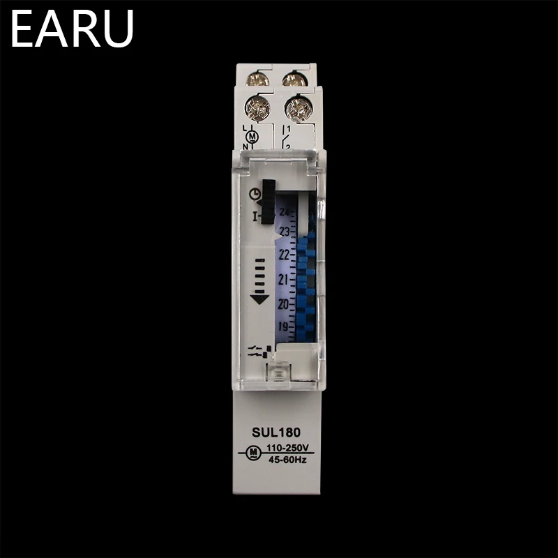 SUL180a 15 Minutes Mechanical Timer 24 Hours Programmable Din Rail Timer Time Switch Relay Measurement Analysis Instruments New 2