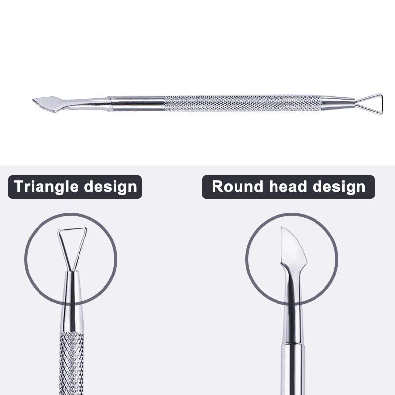 MIZHSE Толкатель для кутикулы из нержавеющей стали с двойной головкой инструмент для снятия гель-лака с ногтей инструмент для маникюра инструмент для удаления омертвевшей кожи