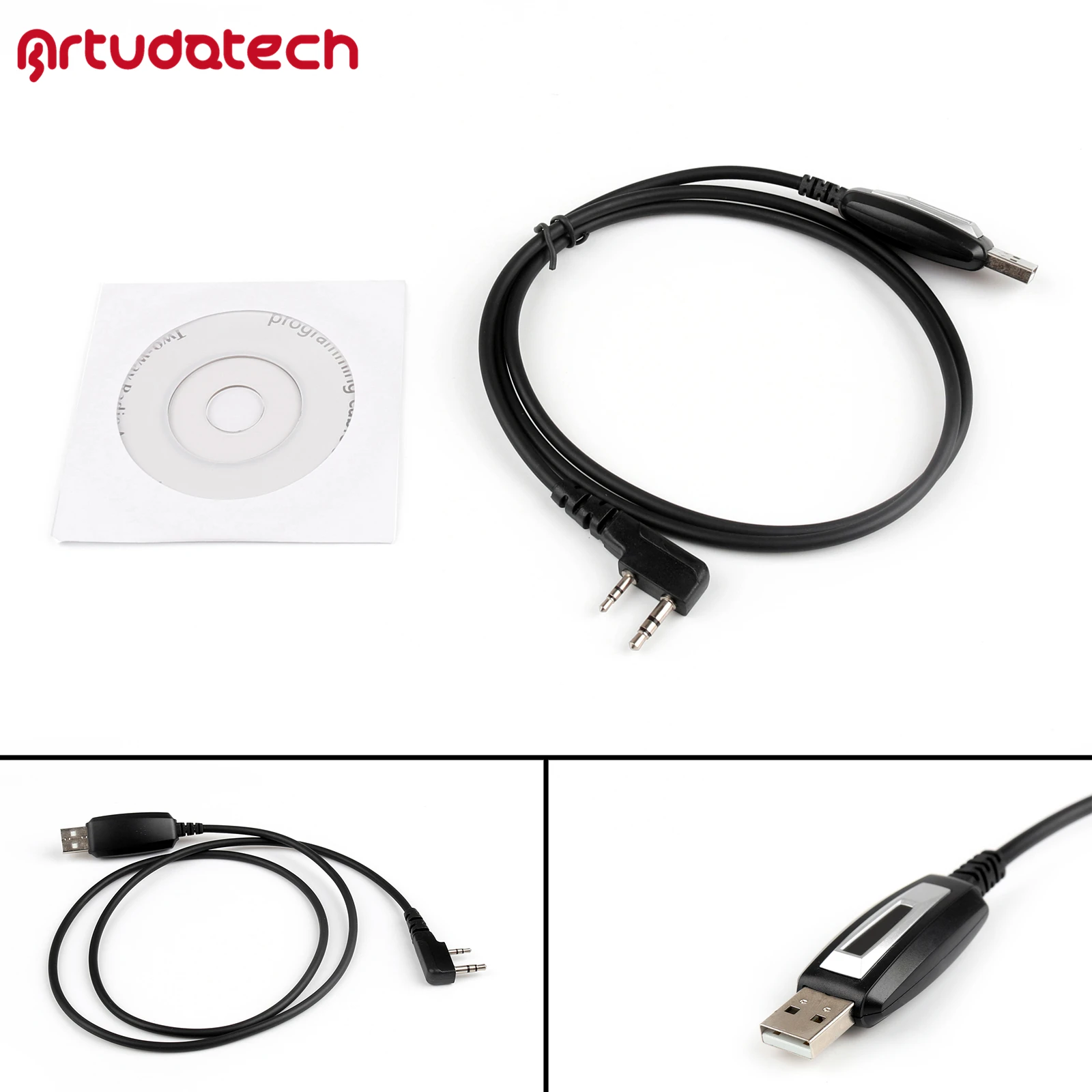 Artudatech 5 PCs USB Programming Cable For Baofeng Two Way Radio UV-5R UV 5R BF-888S BF-F8 with CD Driver UV5R Accessories | Мобильные