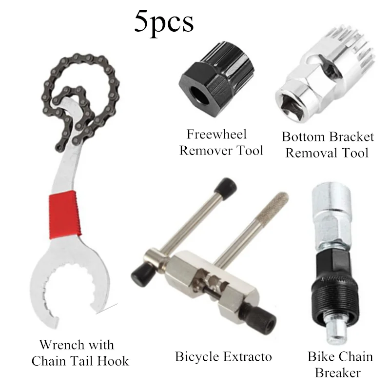 4PCS Mountain Bike Repair Tool Kits Bicycle Chain Bottom Bracket Puller Remover