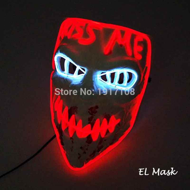 Стиль, Вечерние Маски на Хэллоуин, светодиодный светильник, мигающая маска на Хэллоуин, Rave вечерние, декоративный светильник, неоновый светодиодный светильник - Цвет: mask 298