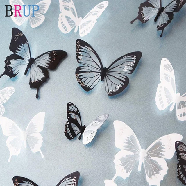 Autocollant mural 3d papillons en cristal, 18 pièces/lot, beau papillon, salon pour chambre d'enfants, sparadrap muraux, décoration de la maison, nouvelle collection 2