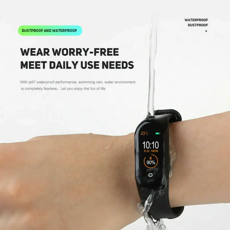 

Miband 4 Style Waterproof Smart Bracelet Watch Heart Rate Fitness Tracker Watch Multifunction Sports Wristbands For Men Women