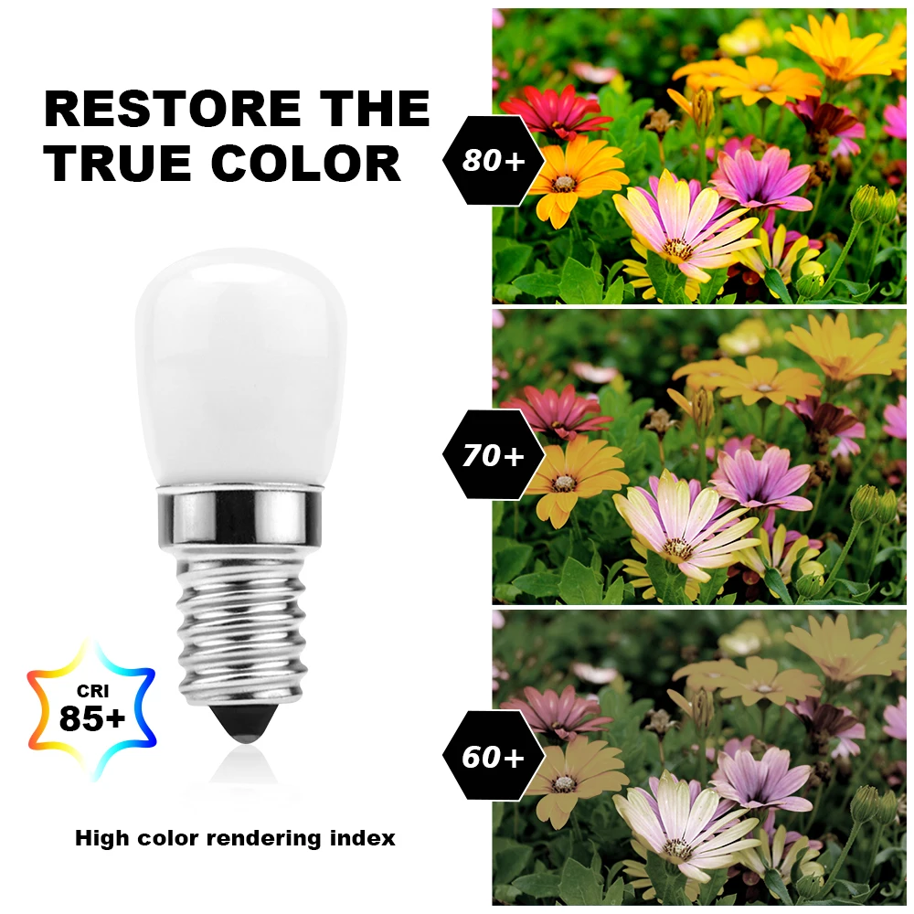 LED 냉장고 전구 E14 3W 냉장고 옥수수 전구 220V 유백색 유리 LED 램프 할로겐 조명 교체 냉동고 전자 레인지