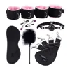 Sex Toys For Woman Men BDSM Bondage Set Under Bed Erotic Restraint Handcuffs & Ankle Cuffs & Eye Mask Adults Games for Couples ► Photo 3/6