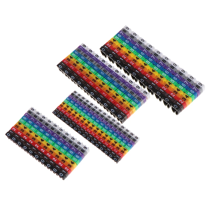 100Pc/150pc Cable Markers Colourful C-Type Marker Number Tag Label For 2-3mm Wire 1.5mm², 2.5mm², 4mm², 6mm² Wire Number Box