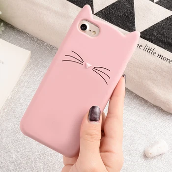 

Case For iPhone 11 Pro XS Max XR X Case 3D Cute Cat Ear Cartoon Soft Silicone Case For iPhone 7 8 6S 6 Plus 5 5S Cover Bumper