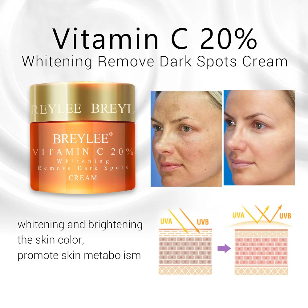 

Vitamin C 20% Vc Whitening Facial Cream Repair Fade Freckles Remove Dark Spots Melanin Remover Brightening Face Care