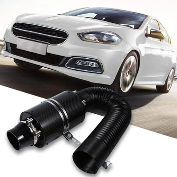

Engine Car Styling Easy Install Hose System Black Carbon Fiber High Flow Washable Air Filter Box Intake Pipe Low Noise Reusable