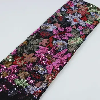 

New Design African Lace Fabric 2020 High Quality Mesh Lace Embroidery French Nigerian Sequin Tulle Lace Fabric With Sequins RH05