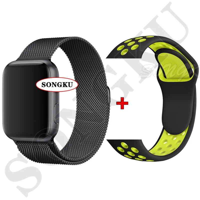 B Milan B and NK B Y SONGKU IWO 12 часы серии 5 1:1 Смарт часы 40 мм 44 мм Bluetooth часы iwo12 для apple iPhone IOS Android управление Siri PK IWO 11 - Цвет: B Milan B and NK B Y