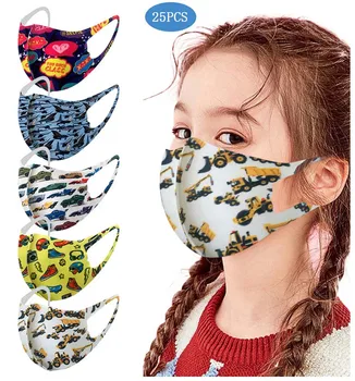 

In Stock! 2020 New Hot Kids Mask 25PC Boys Girls Breathable Print Ice Silk Face Masks To Protect Against Dust And Haze Mask #LR4