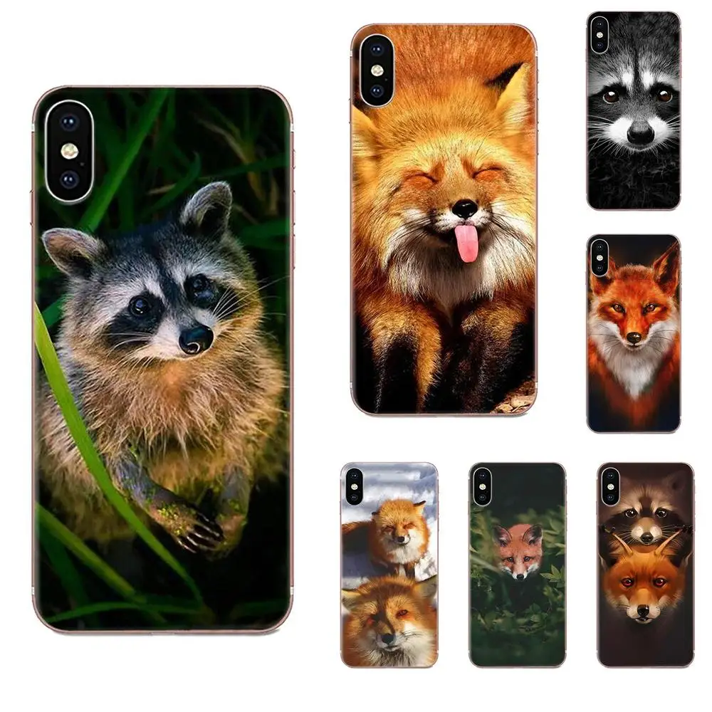 Животное енот лиса для Apple iPhone 4 4s 5 5C 5S SE 6 6S 7 8 11 Plus Pro X XS Max XR Мягкий ТПУ чехол |