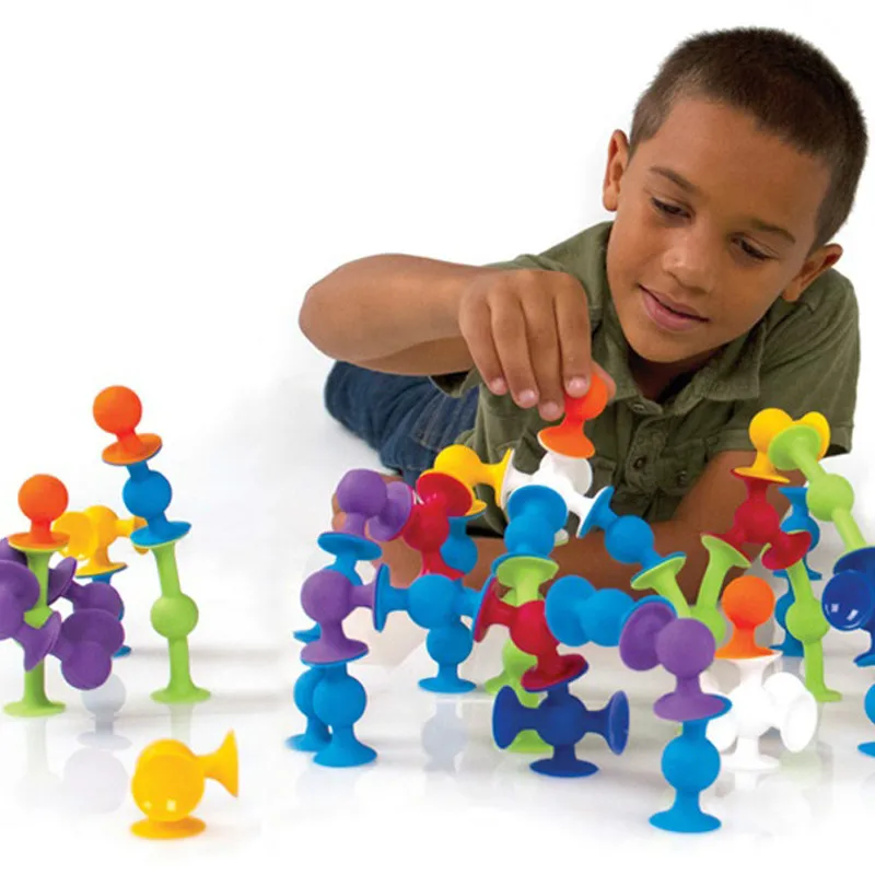 Bloques construcción ventosa silicona juguete educativo niños juegos educativos 
