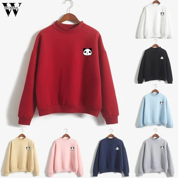 

Womail Sweatshirts Women Autumn Panda print Long Sleeve cute O NeckThin Sweatshirts Korean style Loose Female Casual Coat J723
