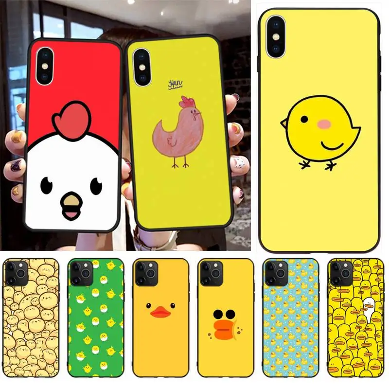 CUTEWANAN милый желтый цыплят утка Мягкий Силиконовый ТПУ чехол для телефона iPhone 11 pro