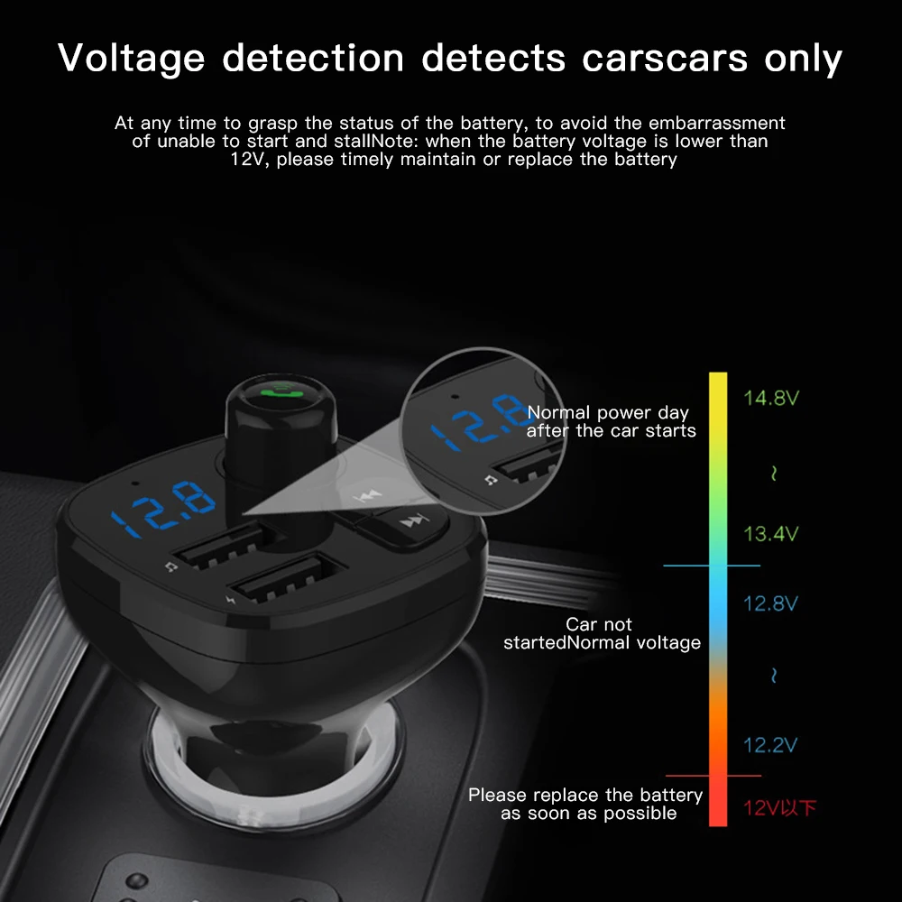 Автомобильное зарядное устройство BT12 Bluetooth 5,0 громкой связи автомобильный комплект fm-передатчик Быстрый MP3 музыкальный плеер Быстрая зарядка через usb двойной USB зарядное устройство для телефона